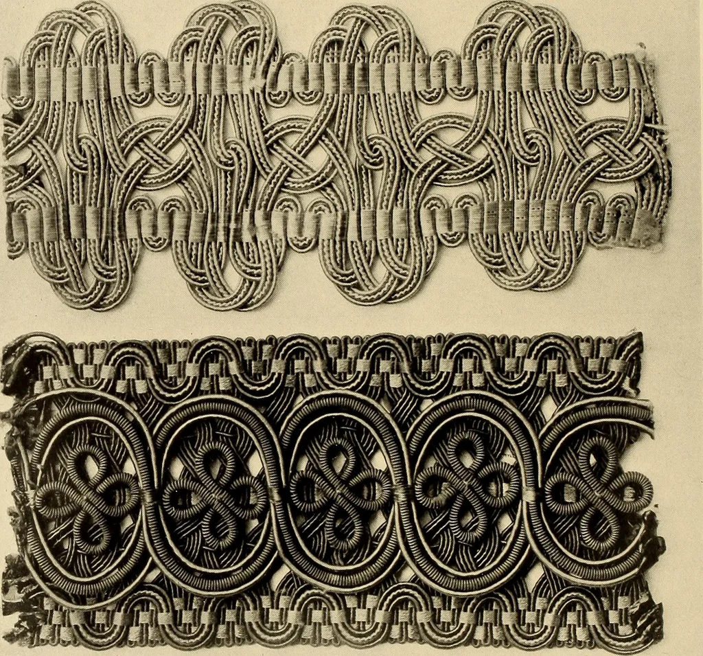 An illustration from Decorative textiles; an illustrated book on coverings for furniture, walls and floors, including damasks, brocades and velvets, tapestries, laces, embroideries, chintzes, cretonnes, drapery and furniture trimmings, wall papers, carpets and rugs, tooled and illuminated leathers, 1918, leaf 427