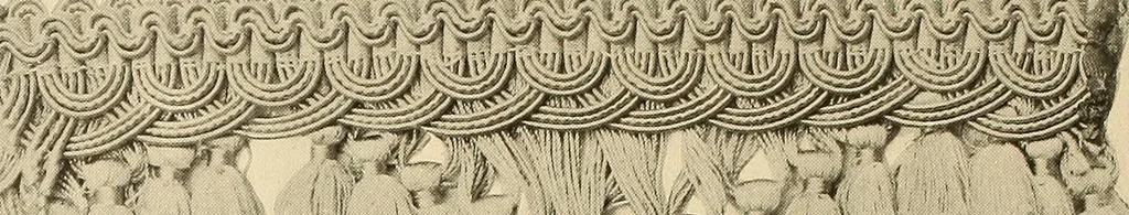 An illustration from Decorative textiles; an illustrated book on coverings for furniture, walls and floors, including damasks, brocades and velvets, tapestries, laces, embroideries, chintzes, cretonnes, drapery and furniture trimmings, wall papers, carpets and rugs, tooled and illuminated leathers, 1918, leaf 429