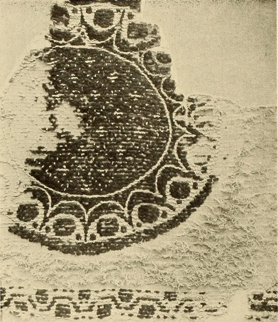 An illustration from Decorative textiles; an illustrated book on coverings for furniture, walls and floors, including damasks, brocades and velvets, tapestries, laces, embroideries, chintzes, cretonnes, drapery and furniture trimmings, wall papers, carpets and rugs, tooled and illuminated leathers, 1918, leaf 43