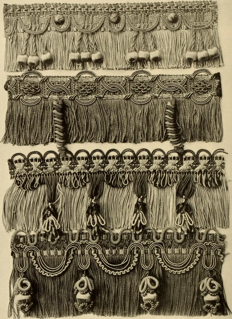 An illustration from Decorative textiles; an illustrated book on coverings for furniture, walls and floors, including damasks, brocades and velvets, tapestries, laces, embroideries, chintzes, cretonnes, drapery and furniture trimmings, wall papers, carpets and rugs, tooled and illuminated leathers, 1918, leaf 431