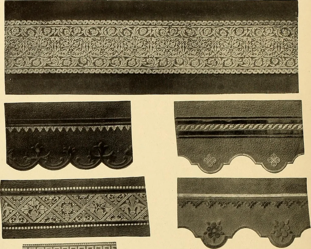 An illustration from Decorative textiles; an illustrated book on coverings for furniture, walls and floors, including damasks, brocades and velvets, tapestries, laces, embroideries, chintzes, cretonnes, drapery and furniture trimmings, wall papers, carpets and rugs, tooled and illuminated leathers, 1918, leaf 461