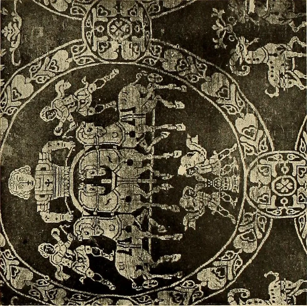 An illustration from Decorative textiles; an illustrated book on coverings for furniture, walls and floors, including damasks, brocades and velvets, tapestries, laces, embroideries, chintzes, cretonnes, drapery and furniture trimmings, wall papers, carpets and rugs, tooled and illuminated leathers, 1918, leaf 51