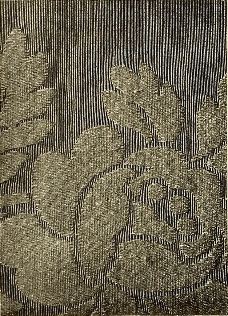 An illustration from Decorative textiles; an illustrated book on coverings for furniture, walls and floors, including damasks, brocades and velvets, tapestries, laces, embroideries, chintzes, cretonnes, drapery and furniture trimmings, wall papers, carpets and rugs, tooled and illuminated leathers, 1918, leaf 89