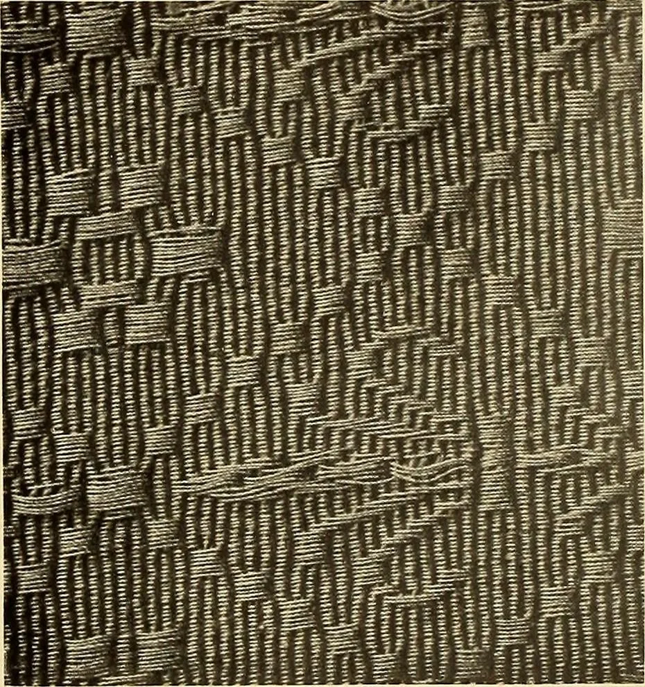 An illustration from Decorative textiles; an illustrated book on coverings for furniture, walls and floors, including damasks, brocades and velvets, tapestries, laces, embroideries, chintzes, cretonnes, drapery and furniture trimmings, wall papers, carpets and rugs, tooled and illuminated leathers, 1918, leaf 95