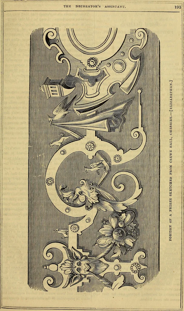 An illustration from The Decorator's assistant, 1847, leaf 558