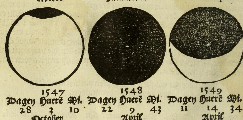 An illustration from De cosmographie va[n] Pe. Apianus. En[n] hoeme[n] de carten der lantscape[n] maect va[n] Ge[m]ma Phrysio bescreue[n], allen co[n]stigen en[n] subty len minsche[n] ter liefde[n] nu ierst in duytsche gesedt, 1537, leaf 38