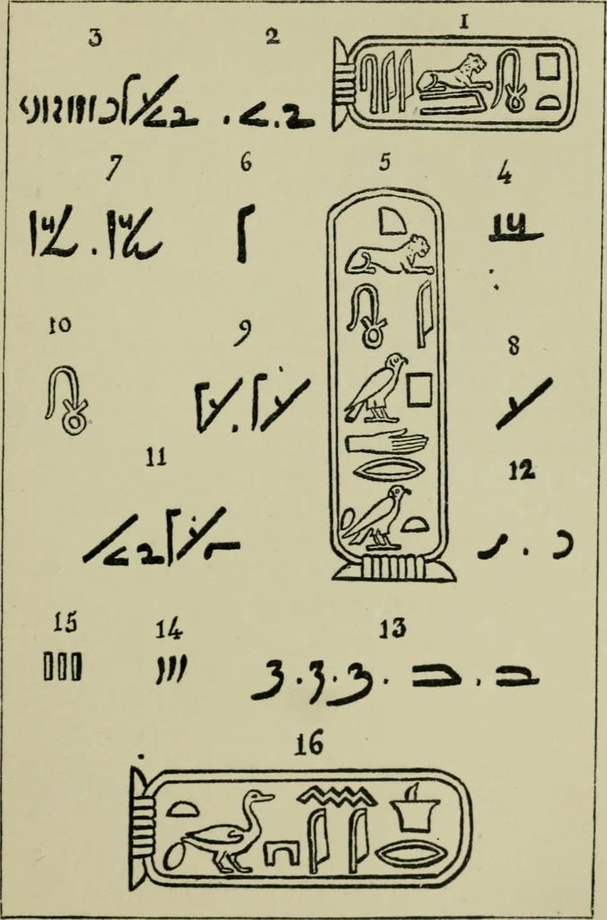 An illustration from The decrees of Memphis and Canopus, 1904, leaf 148