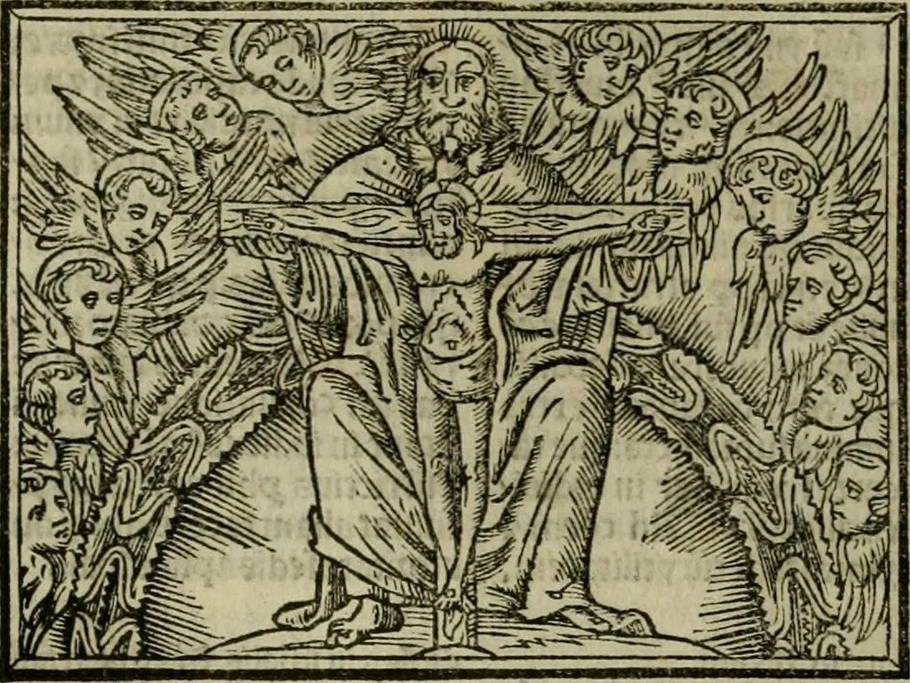 An illustration from Decretales dñi pape Gregorij noni : accurata diligetia nouissime post alias oes ipressiones [atque] pluribus cu exemplarib[us] emedate, aptissimisq[ue] imaginib[us] exculte : cu multiplicibus rep[er]torijs antiq[ui]s [et] de nouo factis ad materias quascuq[ue] inueniedas amplissimis : additis casibus Bernardi qui fruge [et] vtilitatem maximã studentibus exhibebunt, 1528, leaf 15
