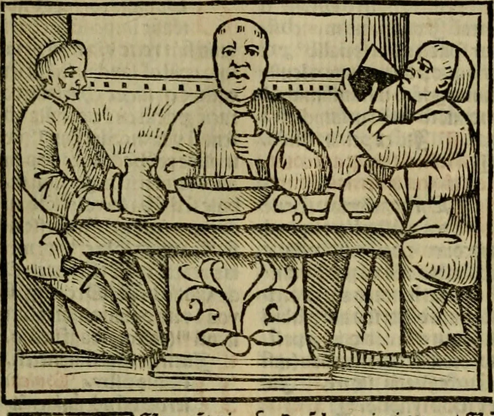 An illustration from Decretu[m] Gratiani : cu glossis dñi Joannis Theutonici prepositi Alberstatensis [et] annotationibus Bartholomei Brixiensis : [cum] diuisionibus Archidiaconi : [cum] Casibus a Bene., cõpositis per Bart. Brixi., correctis [et] pro clariore itellectu pluribus in locis extensis : [cum] concordia ad Bibliam : [cum] tabula marginalium glossularu[m] : [cum tabula] omniu canonu [et] concilio[rum] : [cum] Margarita Decreti : [cum] flosculis totius Decretia domio Joanne diacono compositis : [cum] additione in margine litteraru[m], quo minusculi characteres lineis intercepti, citius legenti appareant, 1514, leaf 214