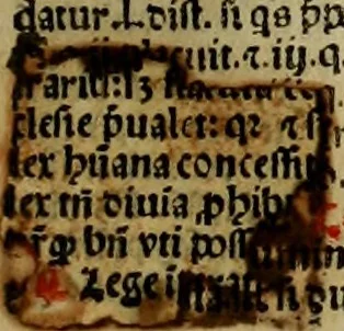 An illustration from Decretu[m] Gratiani : cu glossis dñi Joannis Theutonici prepositi Alberstatensis [et] annotationibus Bartholomei Brixiensis : [cum] diuisionibus Archidiaconi : [cum] Casibus a Bene., cõpositis per Bart. Brixi., correctis [et] pro clariore itellectu pluribus in locis extensis : [cum] concordia ad Bibliam : [cum] tabula marginalium glossularu[m] : [cum tabula] omniu canonu [et] concilio[rum] : [cum] Margarita Decreti : [cum] flosculis totius Decretia domio Joanne diacono compositis : [cum] additione in margine litteraru[m], quo minusculi characteres lineis intercepti, citius legenti appareant, 1514, leaf 98