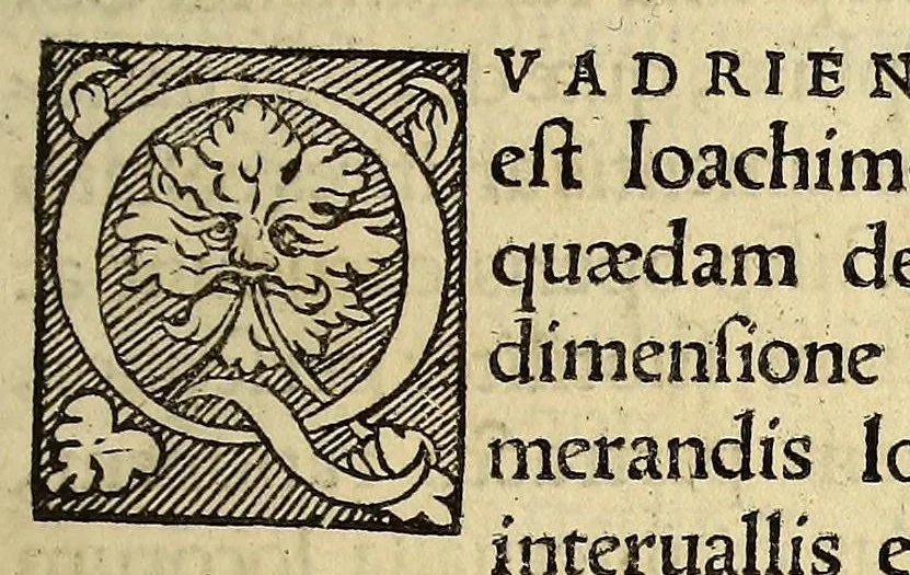 An illustration from De dimensione terræ et geometrice numerandis locorum particularium interuallis ex doctrina triangulorum sphæricorum & canone subtensarum liber, : denuo editus, sed auctius multo & correctius, quam antea., 1554, leaf 5