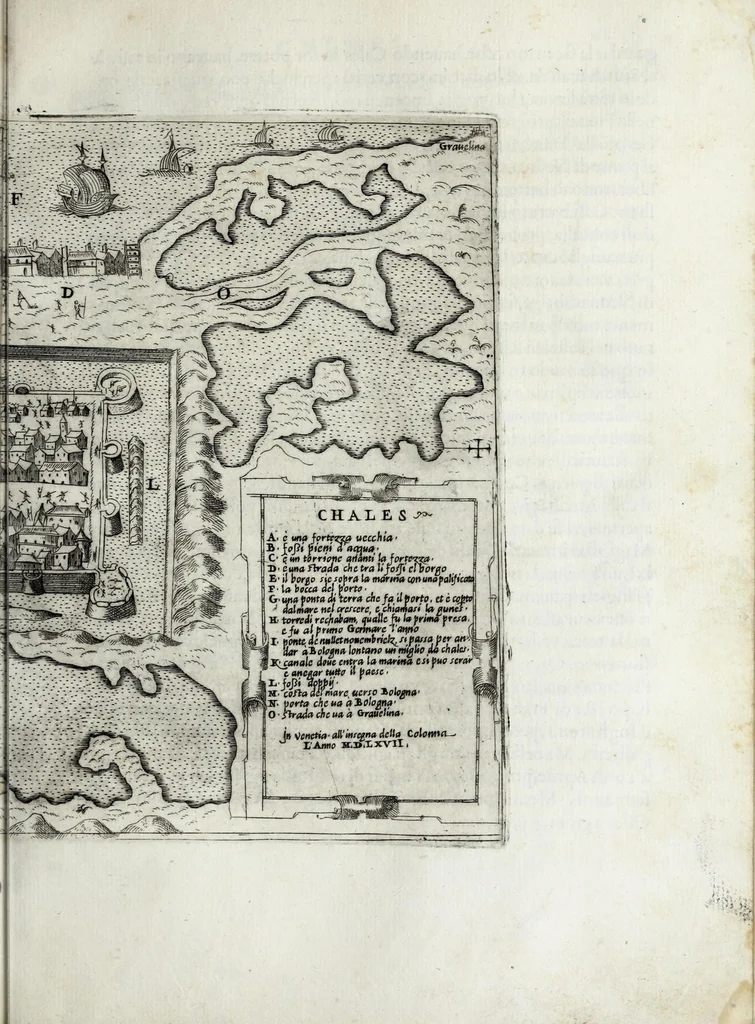 An illustration from De' disegni delle piv illvstri città et fortezza del mondo. la quale ne contiene cinquanta : con vna breve historia delle origini et accidenti loro, secondo l'ordine de' tempi, 1569, leaf 157