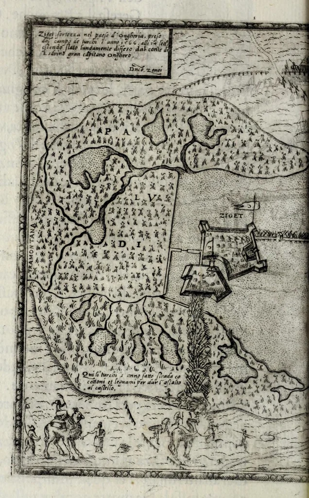 An illustration from De' disegni delle piv illvstri città et fortezza del mondo. la quale ne contiene cinquanta : con vna breve historia delle origini et accidenti loro, secondo l'ordine de' tempi, 1569, leaf 244