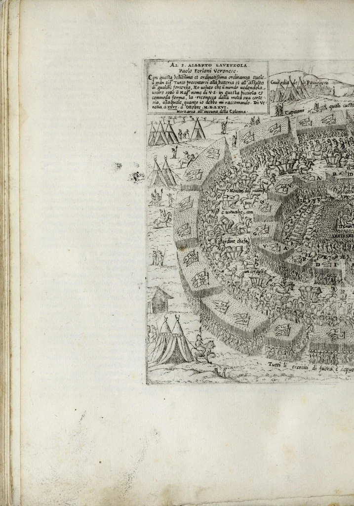 An illustration from De' disegni delle piv illvstri città et fortezza del mondo. la quale ne contiene cinquanta : con vna breve historia delle origini et accidenti loro, secondo l'ordine de' tempi, 1569, leaf 264