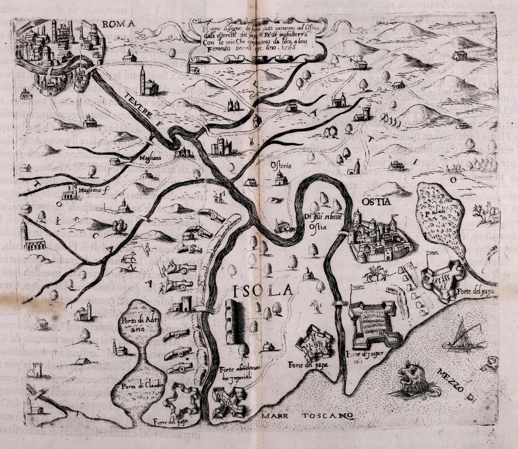 An illustration from De' disegni delle piv illvstri città et fortezza del mondo. la quale ne contiene cinquanta : con vna breve historia delle origini et accidenti loro, secondo l'ordine de' tempi, 1569, leaf 65