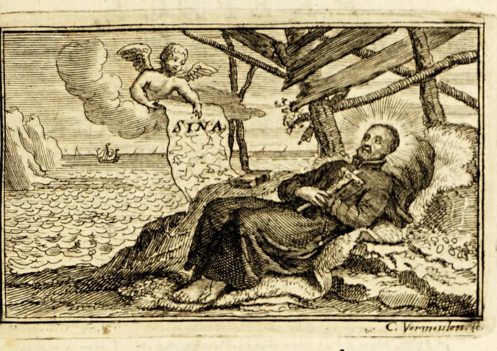 An illustration from Defense des nouveaux chrestiens et des missionnaires de la Chine, du Japon, & des Indes. : Contre deux livres intitulez La morale pratique des Jesuites, et L'esprit de M. Arnauld, 1687, leaf 7