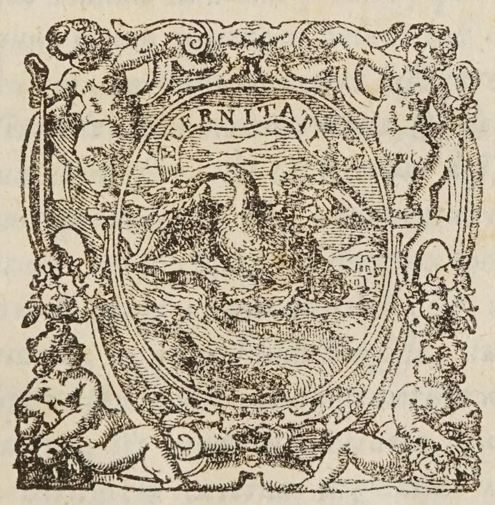 An illustration from Deffensio Scipionis Claramontii Caesenatis ab oppvgnationibvs Fortvnii Liceti, 1644, leaf 227