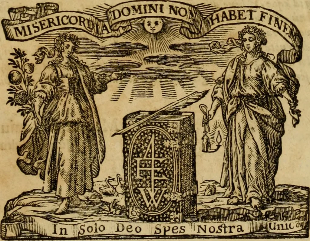 An illustration from De fideicommissis praesertim universalibus, tractatus frequentissimus, M. Antonii Peregrini ... : ab eodem ultima hac est post germanicam editionem, summa diligentia recognitus & compluribus additamentis recenter adauctus & illustratus, 1668, leaf 4