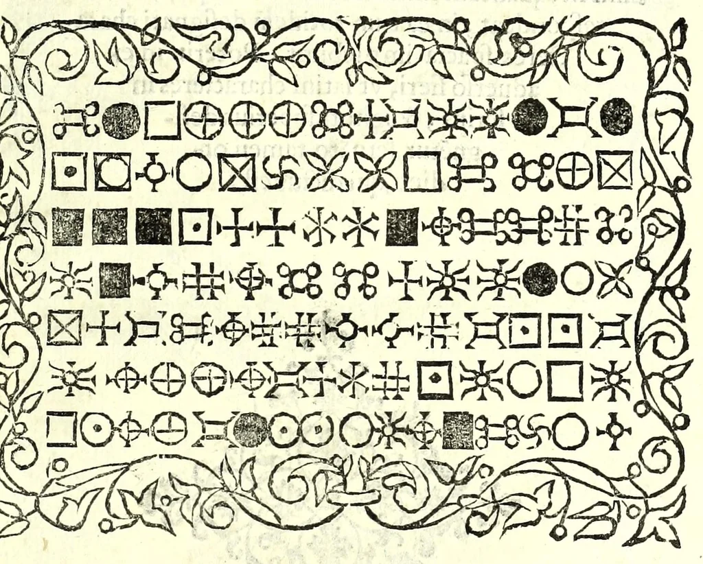 An illustration from De fvrtivis literarvm notis, vulgo, De ziferis libri IIII, 1563, leaf 105