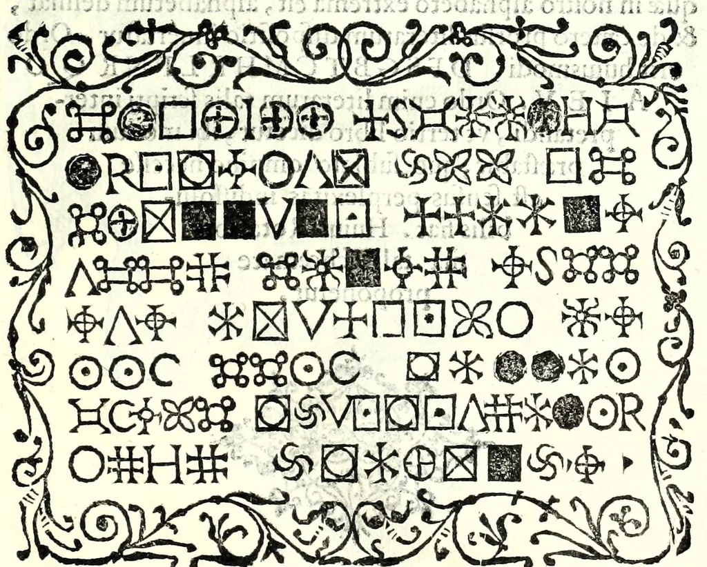 An illustration from De fvrtivis literarvm notis, vulgo, De ziferis libri IIII, 1563, leaf 109