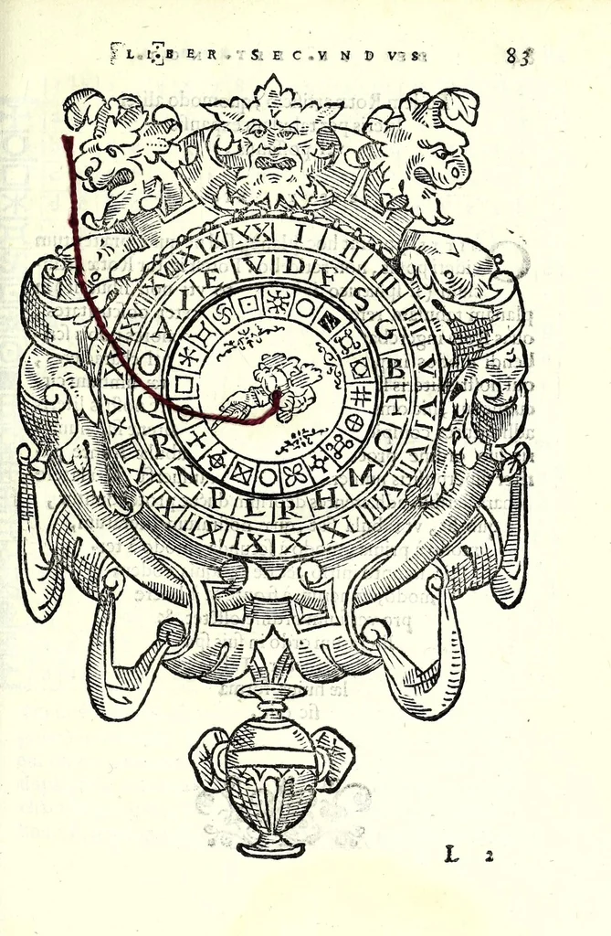An illustration from De fvrtivis literarvm notis, vulgo, De ziferis libri IIII, 1563, leaf 111