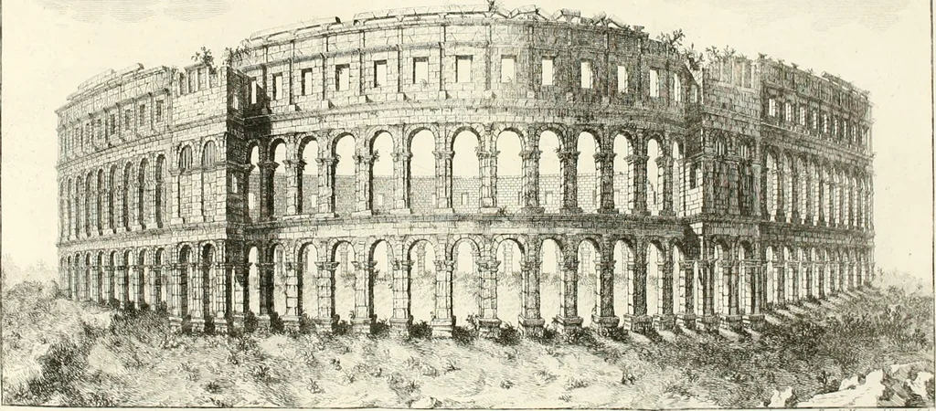 An illustration from Degli anfiteatri e particolarmente del Flavio di Roma, di quello d' Italica nella Spagna, e di quello di Pola nell' Istria, 1788, leaf 99