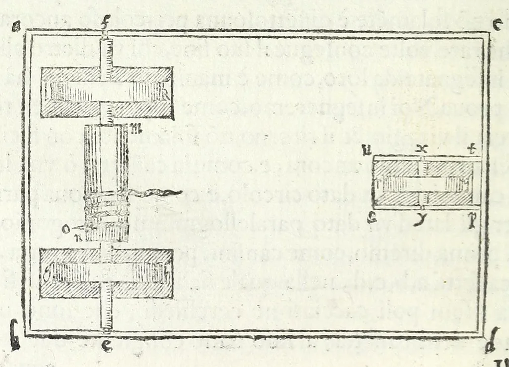 An illustration from De gli avtomati, ouero, Machine se moventi, libri duo, 1589, leaf 44