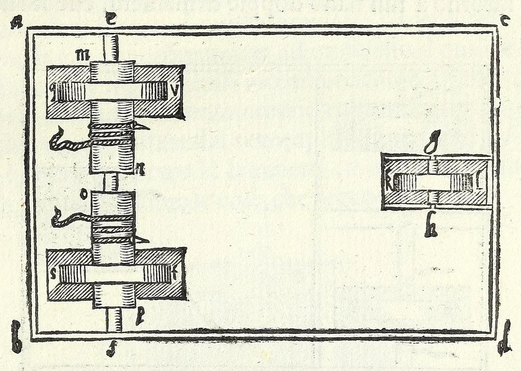 An illustration from De gli avtomati, ouero, Machine se moventi, libri duo, 1589, leaf 53