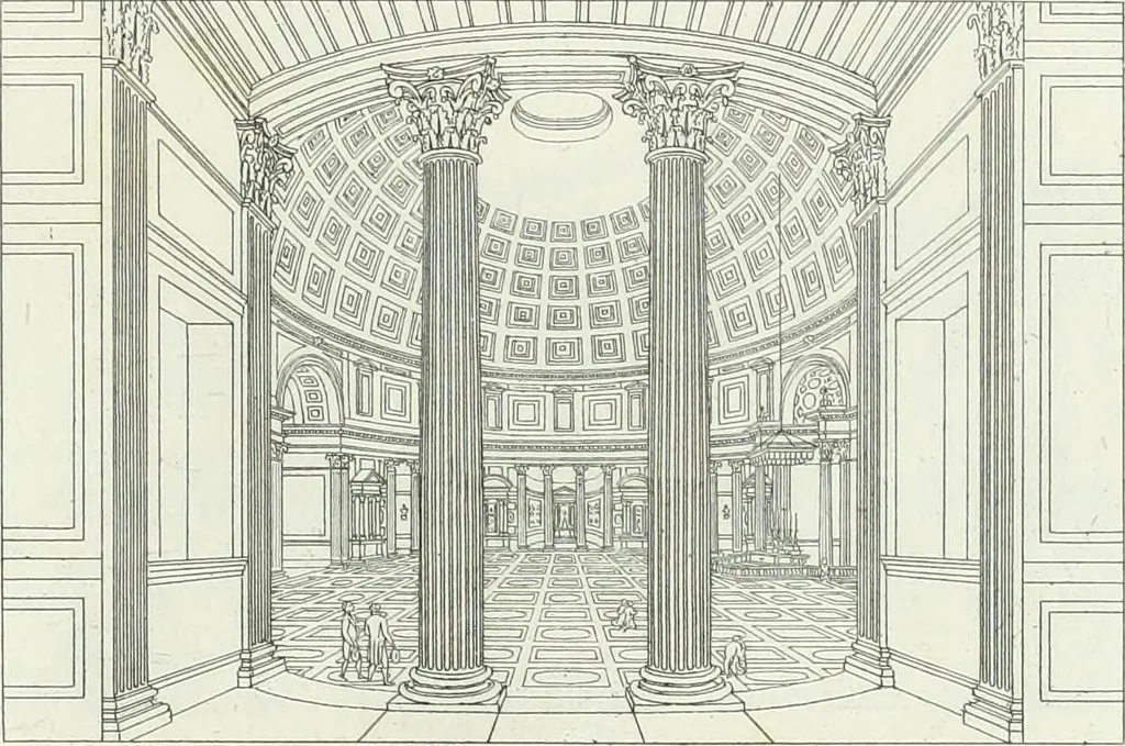 An illustration from Degli edificj antichi e moderni di Roma; vedute in contorno, 1817, leaf 102