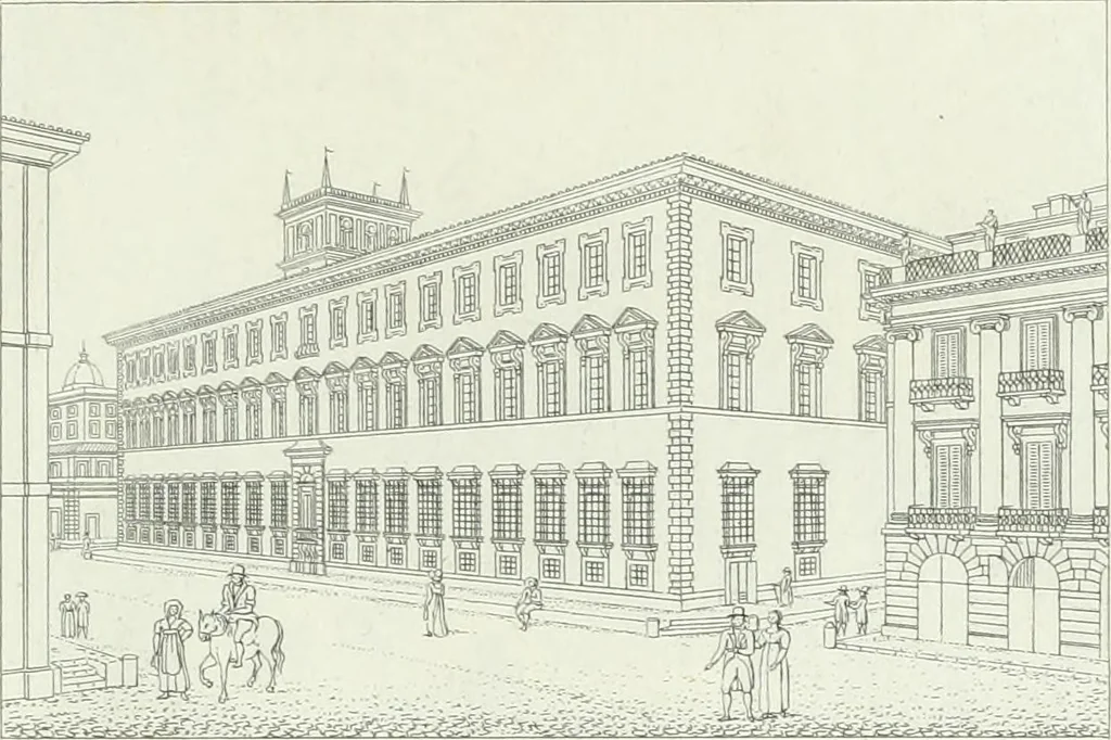 An illustration from Degli edificj antichi e moderni di Roma; vedute in contorno, 1817, leaf 104