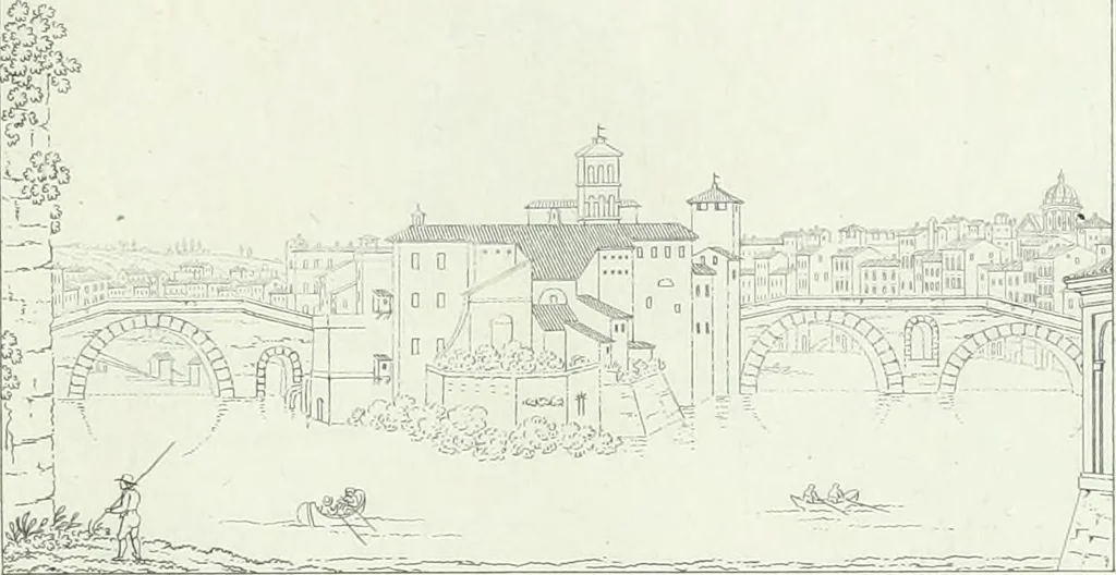 An illustration from Degli edificj antichi e moderni di Roma; vedute in contorno, 1817, leaf 116