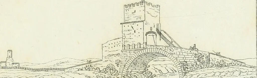 An illustration from Degli edificj antichi e moderni di Roma; vedute in contorno, 1817, leaf 128