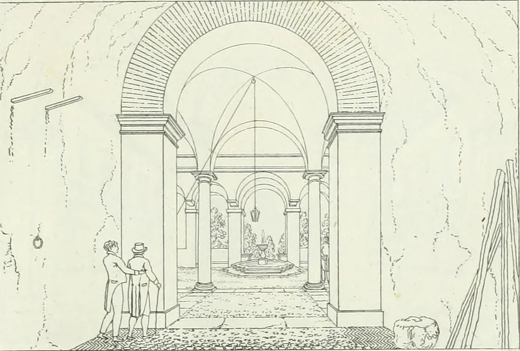 An illustration from Degli edificj antichi e moderni di Roma; vedute in contorno, 1817, leaf 14