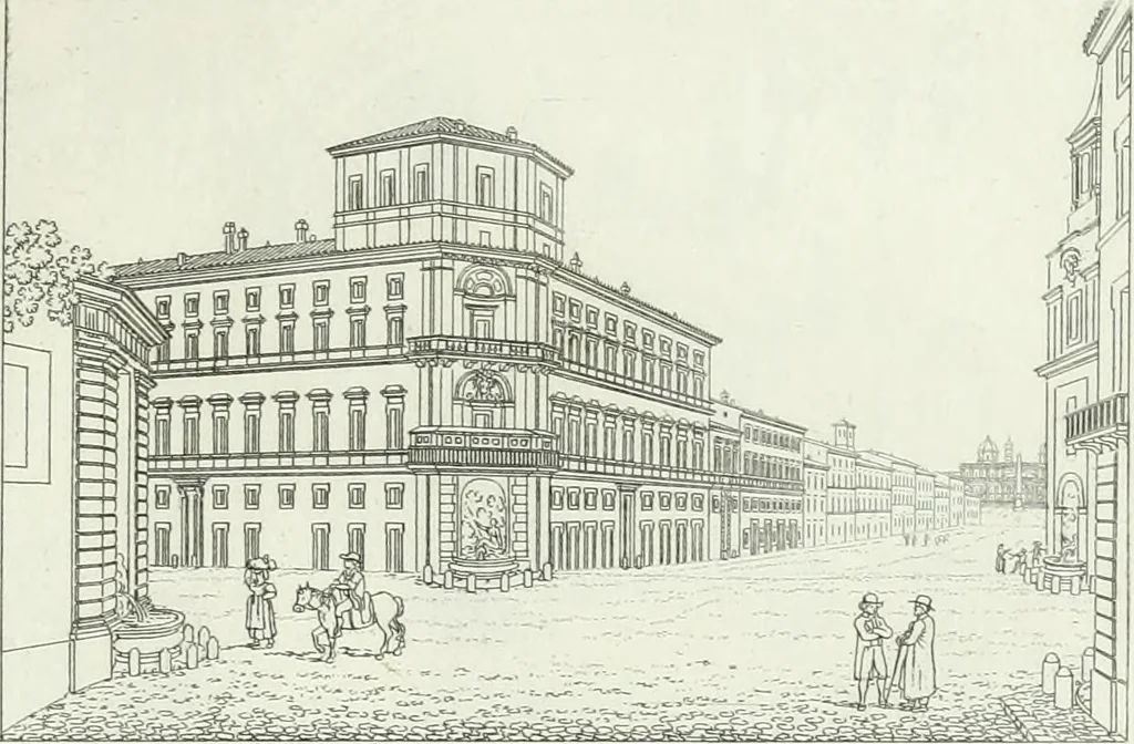 An illustration from Degli edificj antichi e moderni di Roma; vedute in contorno, 1817, leaf 30