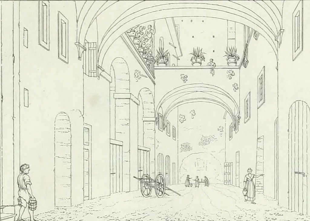 An illustration from Degli edificj antichi e moderni di Roma; vedute in contorno, 1817, leaf 32