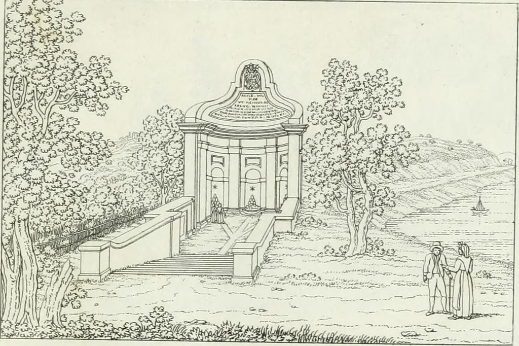 An illustration from Degli edificj antichi e moderni di Roma; vedute in contorno, 1817, leaf 34