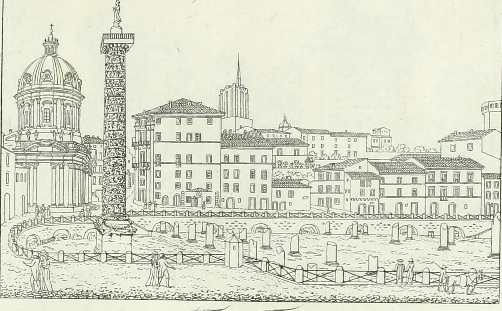 An illustration from Degli edificj antichi e moderni di Roma; vedute in contorno, 1817, leaf 42
