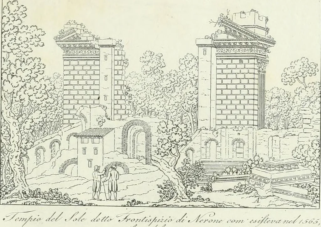 An illustration from Degli edificj antichi e moderni di Roma; vedute in contorno, 1817, leaf 44