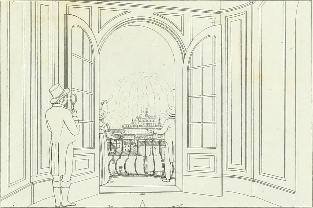 An illustration from Degli edificj antichi e moderni di Roma; vedute in contorno, 1817, leaf 46