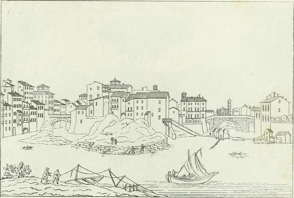 An illustration from Degli edificj antichi e moderni di Roma; vedute in contorno, 1817, leaf 50