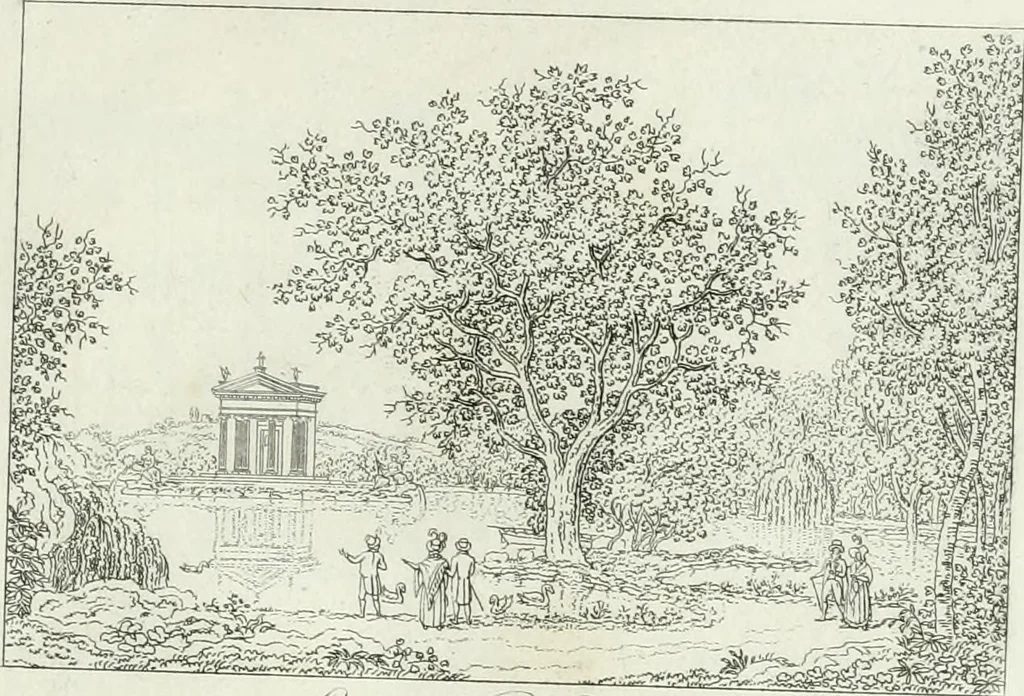 An illustration from Degli edificj antichi e moderni di Roma; vedute in contorno, 1817, leaf 54