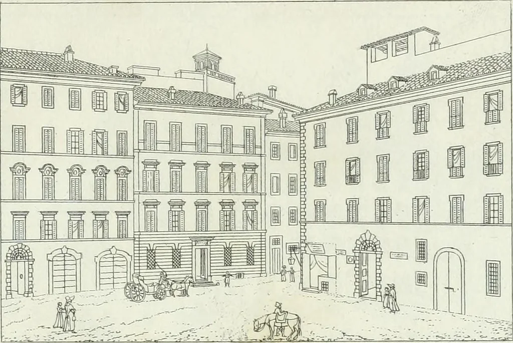 An illustration from Degli edificj antichi e moderni di Roma; vedute in contorno, 1817, leaf 56