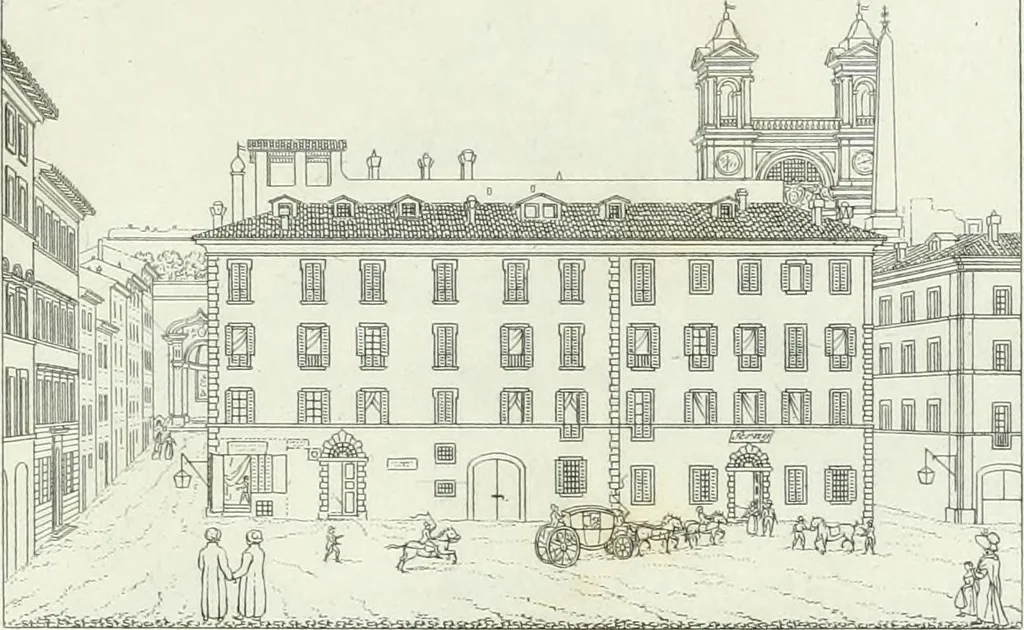 An illustration from Degli edificj antichi e moderni di Roma; vedute in contorno, 1817, leaf 58