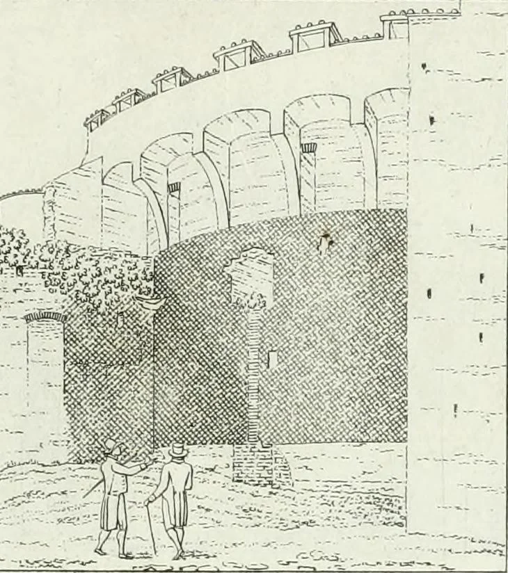 An illustration from Degli edificj antichi e moderni di Roma; vedute in contorno, 1817, leaf 62