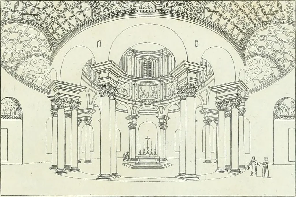 An illustration from Degli edificj antichi e moderni di Roma; vedute in contorno, 1817, leaf 66