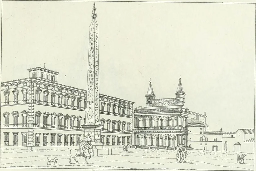 An illustration from Degli edificj antichi e moderni di Roma; vedute in contorno, 1817, leaf 82