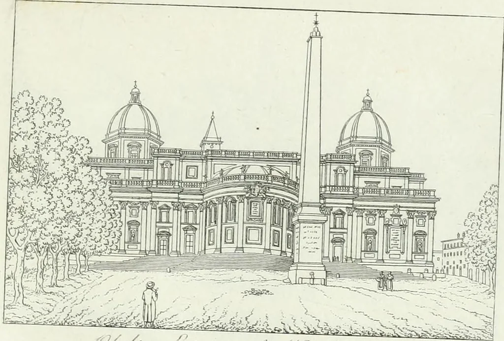 An illustration from Degli edificj antichi e moderni di Roma; vedute in contorno, 1817, leaf 86