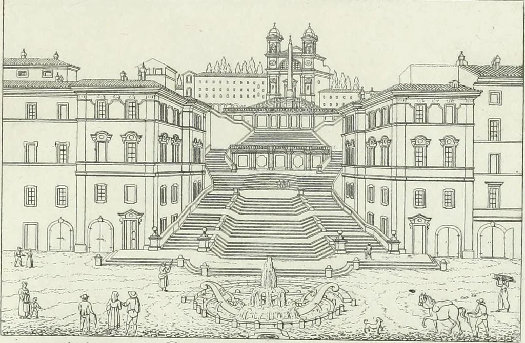 An illustration from Degli edificj antichi e moderni di Roma; vedute in contorno, 1817, leaf 96