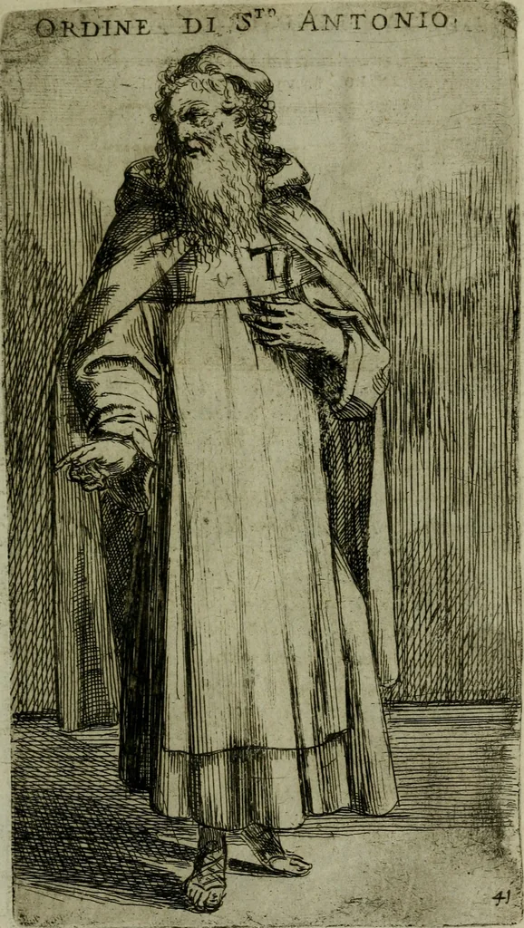 An illustration from De gli habiti delle religioni con le armi e breue descrittion loro, libro primo[-terza], 1626, leaf 100