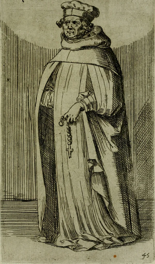 An illustration from De gli habiti delle religioni con le armi e breue descrittion loro, libro primo[-terza], 1626, leaf 108